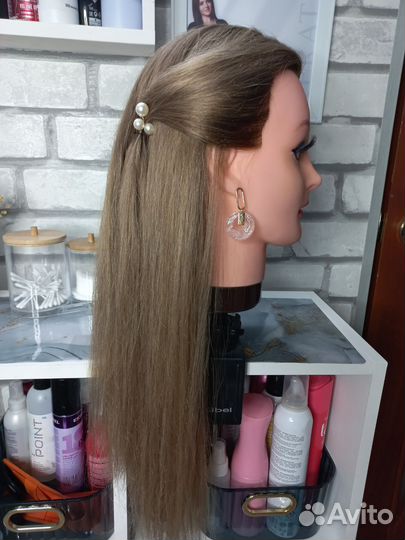 Голова манекен натуральные волосы
