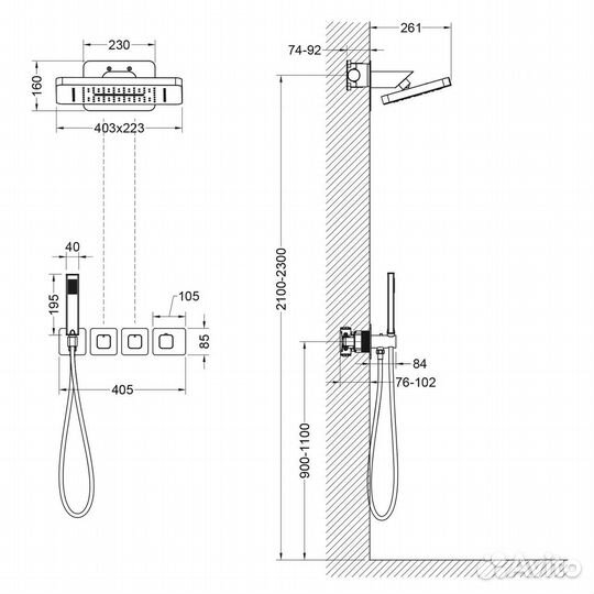 Душевая система встроенная Petruma SX-5249/00SM