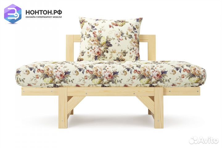 Кресло Амбер желтое с цветами