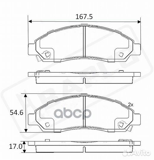 Колодки тормозные BP0637 bapco