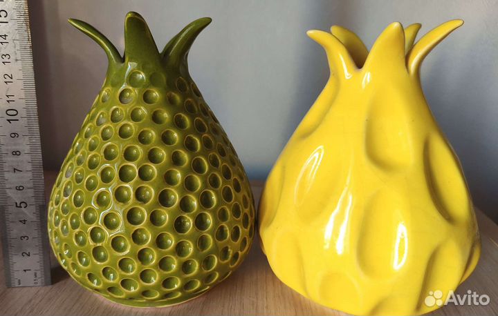 Вазы керамика ананасы ручная работа глазурь