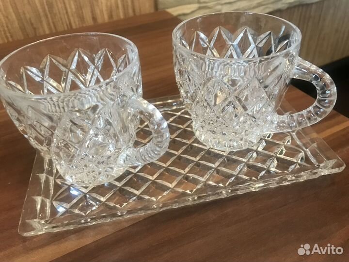 Хрустальная чайная пара