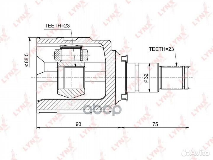 Шрус внутренний перед прав CI3714 lynxauto