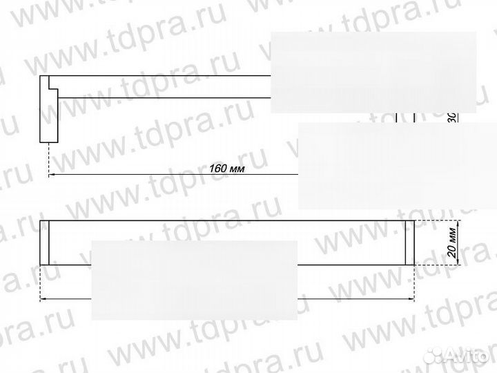Ручка-скоба 160 мм брашированный никель, мод.109 R
