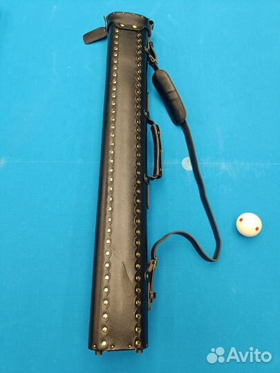 Кожаный тубус чехол на 2 кия для пула