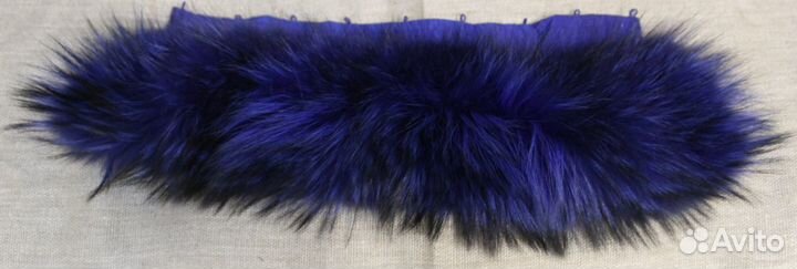 Воротник мех - бобер. 2 шт: синий и серый