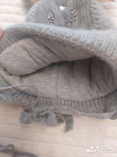 Комплект шапка, варежки