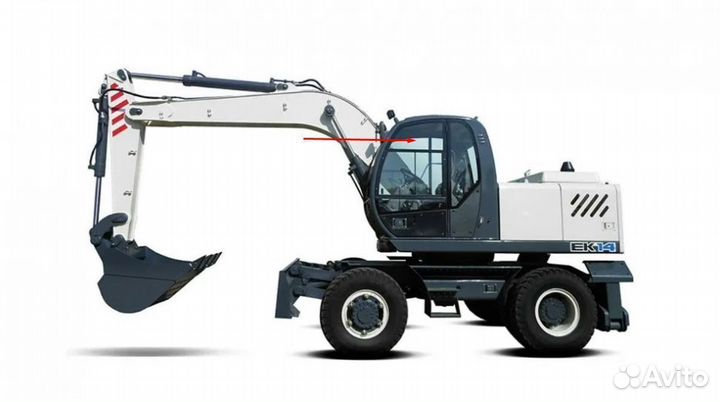 Стекло двери верхнее на экскаватор Твэкс ек ет