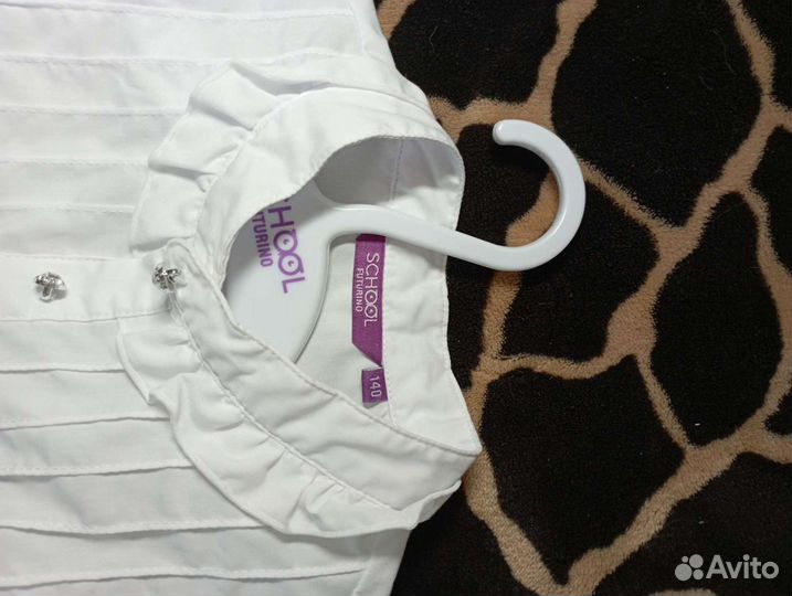 Блузка белая для девочек 140