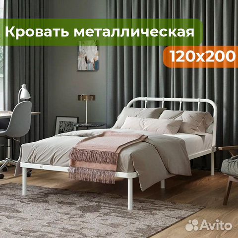 Кровать металлическая двуспальная для дачи