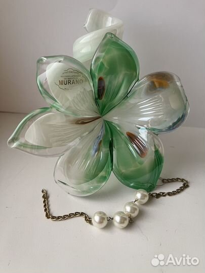 Муранское стекло. Подсвечник цветок винтаж