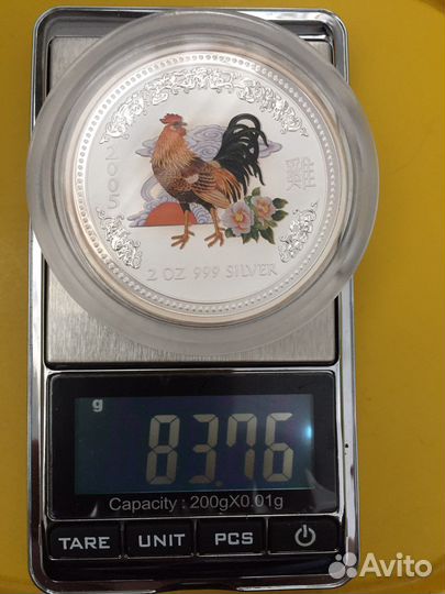 Монета Австралия 2005 год Петуха Серебро 2 доллара
