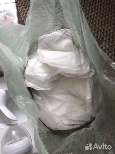 Молокоотсос avent ручной и прокладки для груди