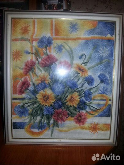 Букет вышивка мулине