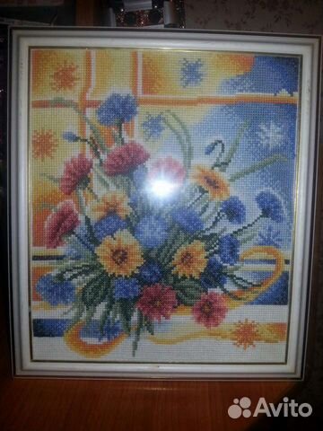 Букет вышивка мулине