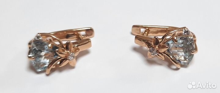 Серьги золото 585 пр. вес 4,04 гр