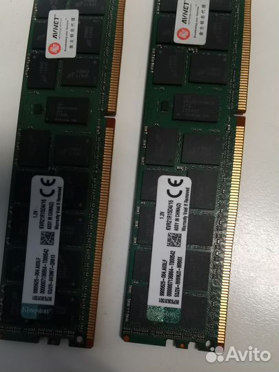 Оперативная память DDR4 2x16 гб (KVR21R15D4/16)