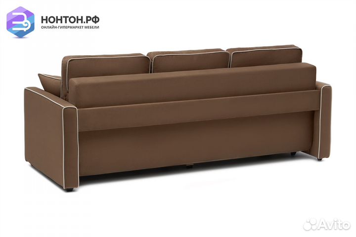 Диван еврокнижка Леон 3-х местный коричневый