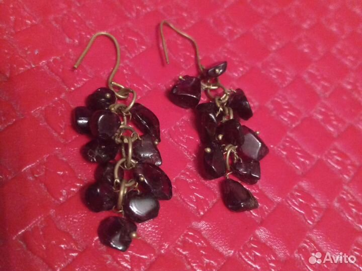 Серьги гранат