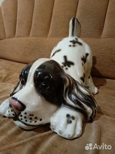 Большая собака статуэтка спаниель керамика