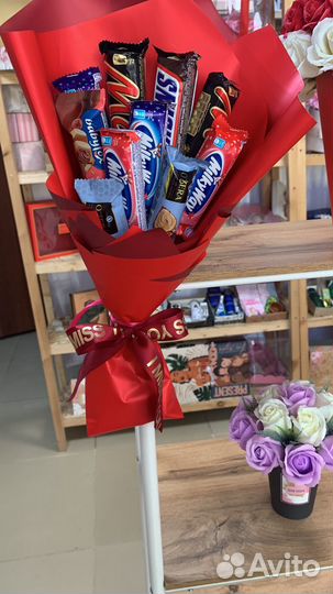 Сладкие букеты из конфет