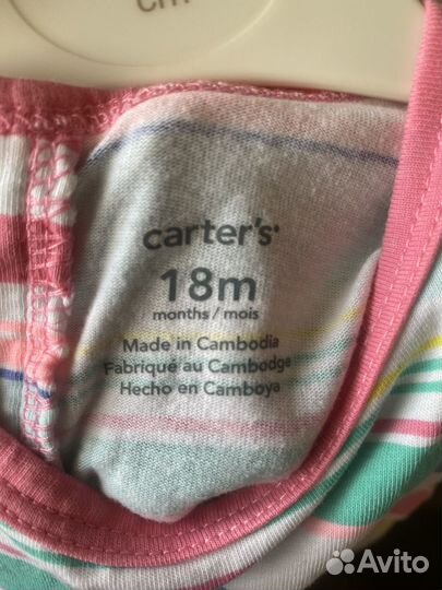 Платье и ромпер для девочки Carters 18m