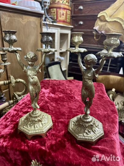 Старинные бронзовые подсвечники, Европа