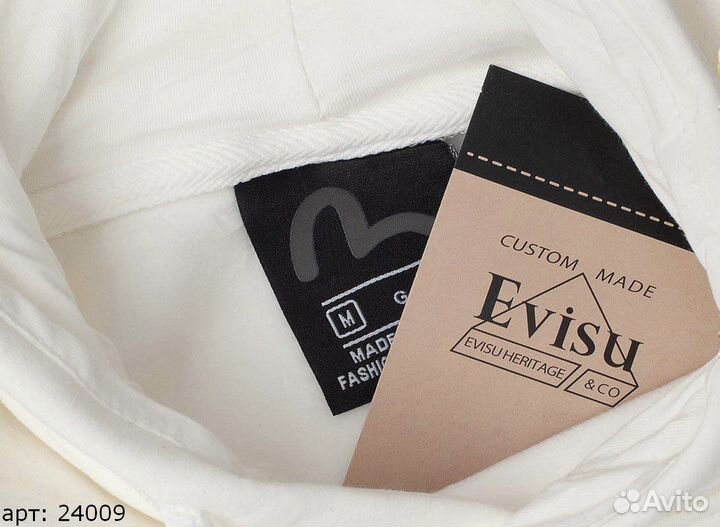 Худи Evisu hand draw белое