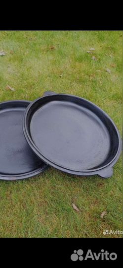 Казан чугунный с чугунной крыжкой сковородой 10 л