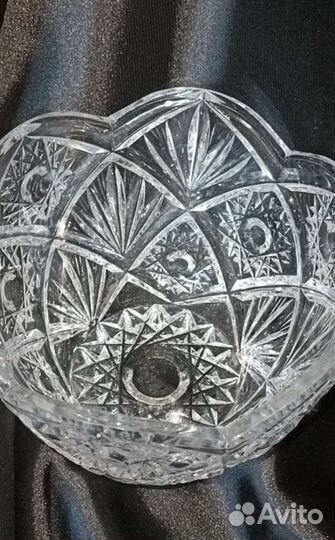 Ваза-салатник хрустальная Чехословакия (48-60г)