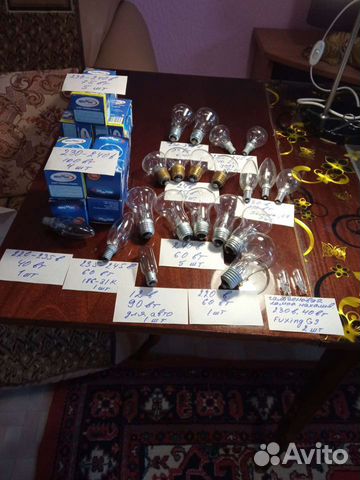 Лампы накаливания СССР и галогеновые лампы