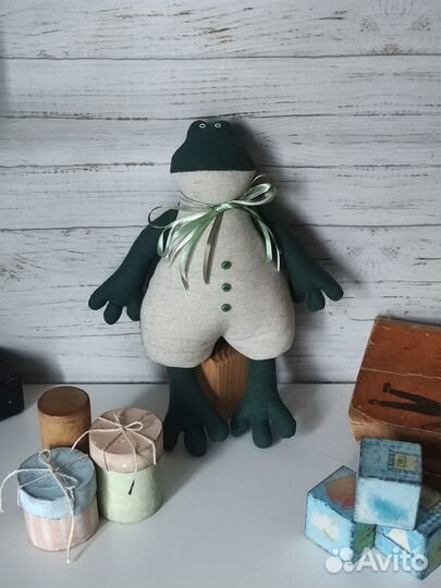 Льняные лягушки Тильда Ручная работа