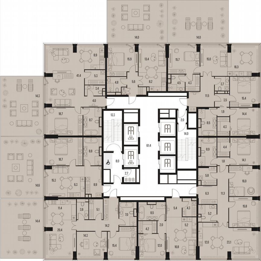 2-к. квартира, 104,7 м², 2/47 эт.