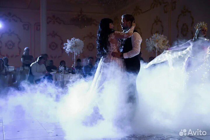 Тяжелый дым на свадьбу, мероприятие, фонтаны, снег