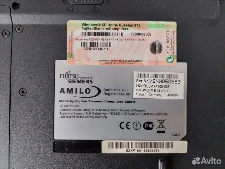 Ноутбук Fujitsu Siemens Amilo M1437G