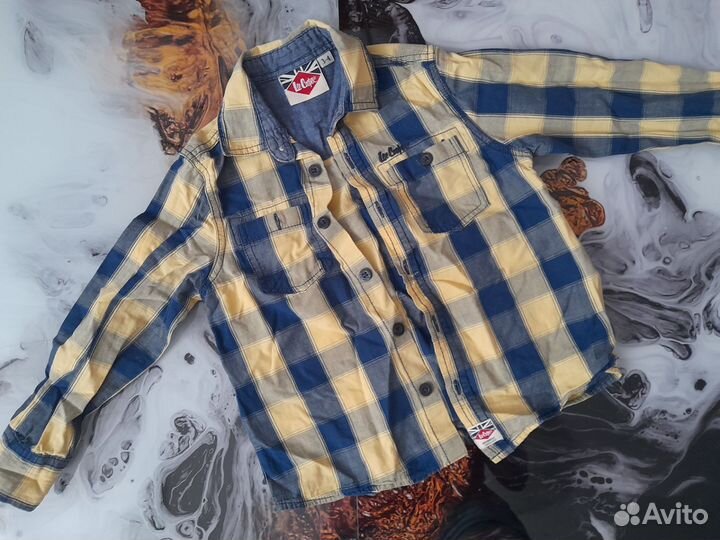 Рубашка в клетку детская жёлтая Lee cooper 3- 4 г