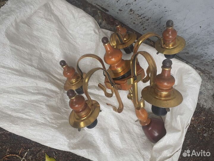 Люстра винтаж СССР дерево