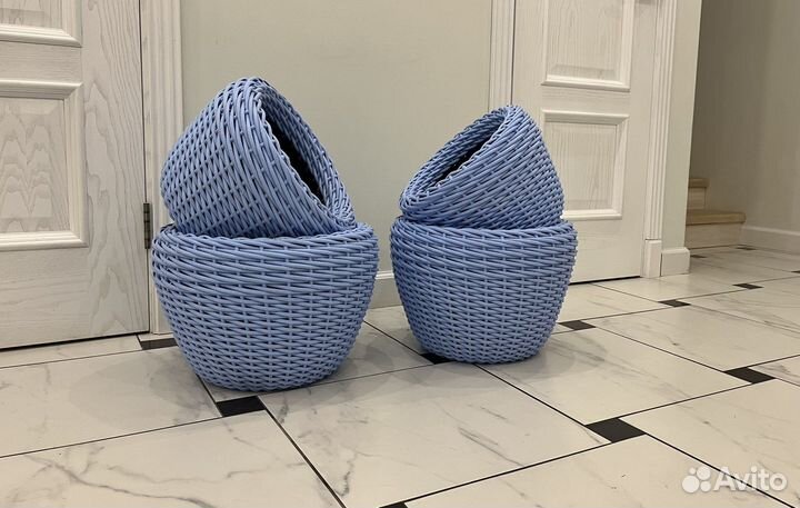 Кашпо для цветов из искуственного ротанга