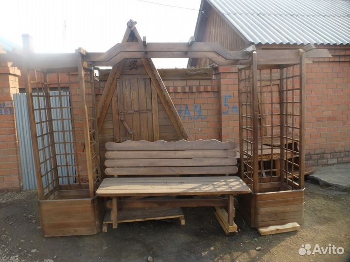 Скамейка подцветочники пергола