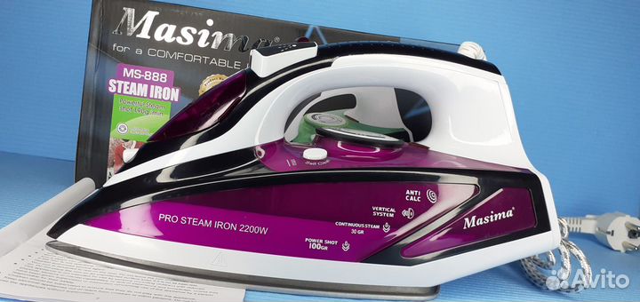 Мощный утюг Masima 2200вт Вертикальное отпаривание