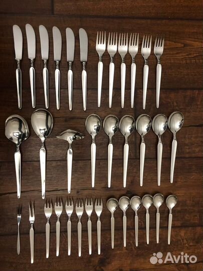 Набор винтажных серебряных столовых приборов 19в