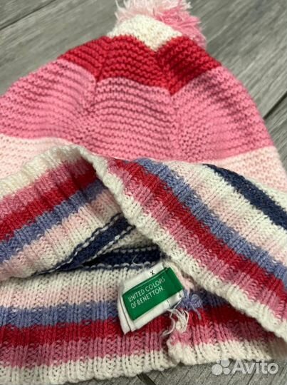 Комплект шапка перчатки манишка Benetton lassie