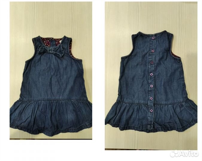 Пакетом: платья (5 шт), сарафан, песочник (74)