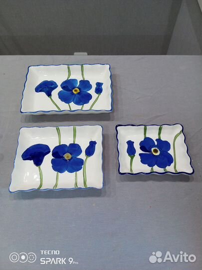 Фарфор посуда с синими маками Нидерланды