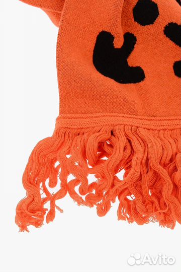 OFF-white wavy line logo scarf orange шарф