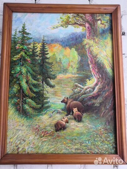 Картина маслом на холсте старинная