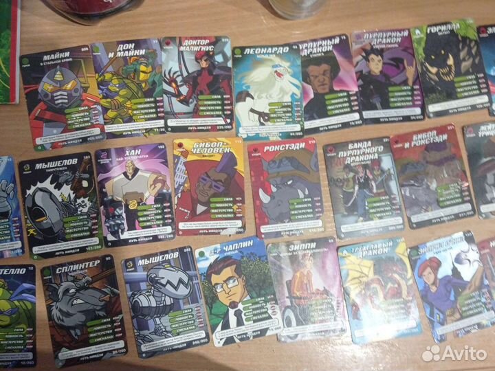 Карточки черепашки ниндзя боевая четверка