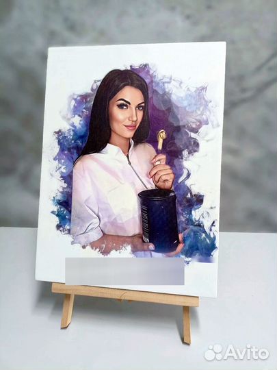 Печать фото-картины, портрета на холсте