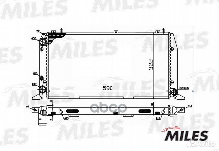 Радиатор (механическая сборка) audi A80 1.6-2.0