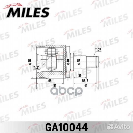 ШРУС кпп skoda felicia 1.3-1.6 90 внутр. ga1004